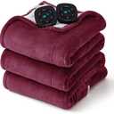 Bedsure Electric Blanket Queen Size - Dual Control Heated Blanket Queen, Fast Heating with 10 Time Settings & 10 Heat Settings, Warm Gift for Grandma (84x90 inches, Red)