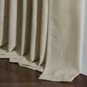 Pleated Linen Curtains 90 Inches Long for Living Room Pinch Pleat Hooks for Track System Back Tab Custom Made Memory Shape Drape Privacy Protection Khaki Living Room Bedroom Window Curtain 90 Inch