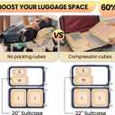 Compression Packing Cubes For Carry On Suitcase 20-22 Inch, 4 Pcs Expandable Packing Cubes For Travel for Luggage, Space Saving Travel Essentials