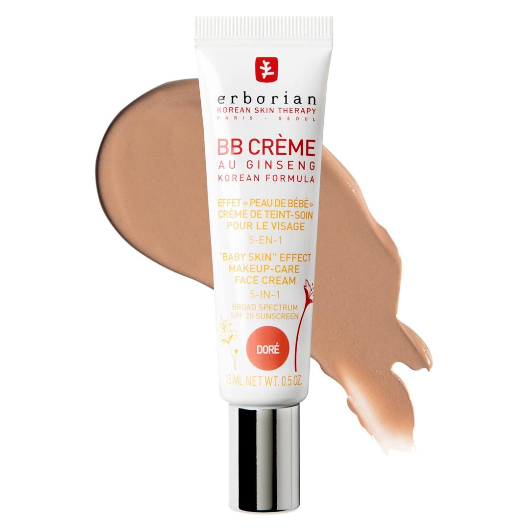 Erborian BB Cream Matte Beauty Balm SPF 20, Tone-Evening Korean Skincare Makeup Hybrid, Moisturizes & Conceals, Buildable Coverage, Natural Finish 0.5 Fl Oz (Pack of 1), Dor (Golden/Tan)