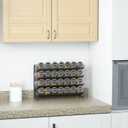 SpaceAid Spice Rack Organizer with 28 Spice Jars, 386 Spice Labels, Chalk Marker and Funnel Set for Cabinet, Countertop, Pantry, Cupboard or Door & Wall Mount - 28 Jars, 13.4" W 10.8" H, Black