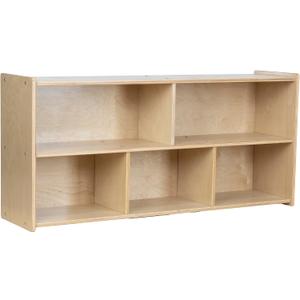 Classroom Storage Shelves, 5-Cubby Storage Unit, Birch Plywood Montessori Toy Shelf for Classroom, Preschool, Playroom - 22" Height