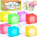 8 Pack Stress Cube, Slow Rising Ice Cube Stress Balls for Adults Kids, Sensory Fidget Toy for Anxiety Relief, Square Shape Squishy Ball Toys for Classroom Prizes, Cube Squishy for Party Favors