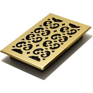 Decor Grates SPH610 Floor Register, 6x10, Bright Brass Finish