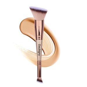 Daubigny Makeup Brushes Dual-ended Angled Foundation Brush Concealer Brush Perfect for Any Look Premium Luxe Hair Rounded Taperd Flawless Brush Ideal for Liquid, Cream, Powder, Blending,
