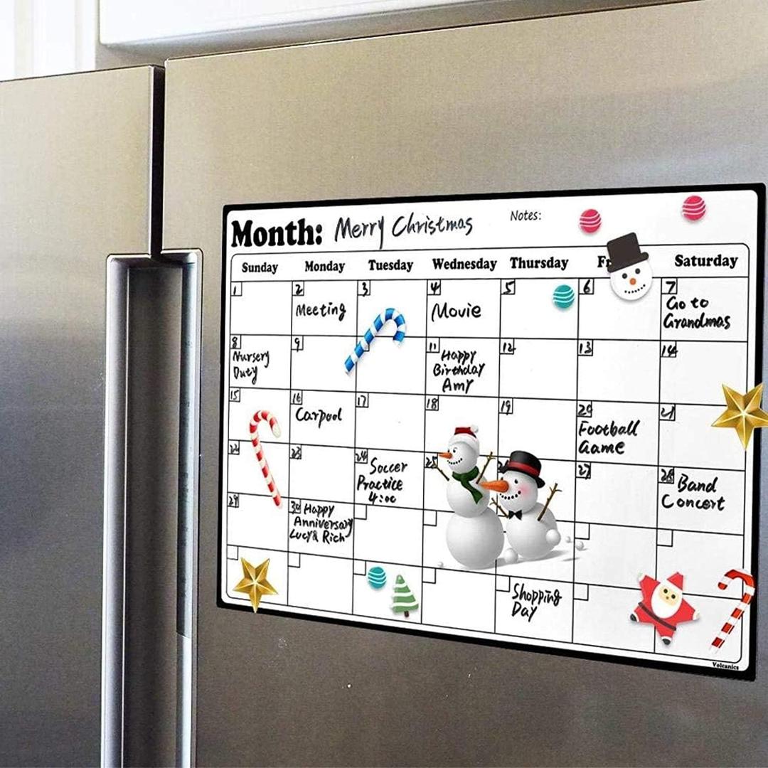 Fridge Calendar Magnetic Dry Erase Whiteboard Calendar for Refrigerator Planners 16.9 Inches X 11.8 Inches
