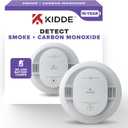 Kidde Smoke and Carbon Monoxide Detector, 10-Year Battery Powered, LED Status Lights, 85 dB Alarm, 5-inches, 30CUD10, 1 Pack