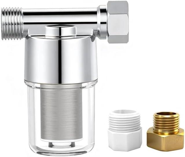 Washing Machine Water Filter, Capable of Filtering Out Impurities of 40 Microns in Water, Protecting Household Appliances. Suitable for Water Heaters and Showers (Silver)