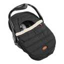 JJ Cole Winter Baby Car Seat Cover - Winter Car Seat Cover for Baby Seat or Stroller - Infant Car Seat Covers with Warm Sherpa Lining - Black