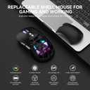 FD Wireless Gaming Mouse,Rechargeable RGB Programmable Macro Mouse,10000 DPI,Tri-Mode 2.4GHz/BT 5.0 with Wired,3.7V 500mAh Built-in Battery for Laptop Desktop PC MacBook Chromebook - Black