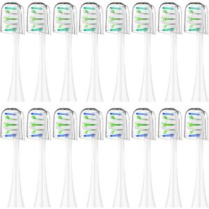 Replacement Toothbrush Heads for Philips Sonicare - 16 Pack Soft Gentle Bristles Compatible with Most Sonicare Click-On Electric Toothbrushes (White)