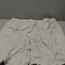 SIR7 Men's Linen Casual Classic Fit 11 Inch Inseam Elastic Waist Shorts with Drawstring (Large, Beige)