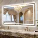 LED Bathroom Mirror, 55"x30" Bathroom Vanity Mirror with Lights for Wall, Smart Anti-Fog, Stepless Dimmable with 3 Color Mode, Backlit + Front Lit, Memory Function, ETL Listed