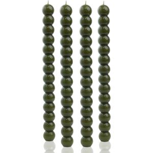 MAITREYA Olive Green Spiral Taper Candles-Set of 4 for Decoration Weddings Party Church-Unscented Dripless Candles,10inch(Olive-D)
