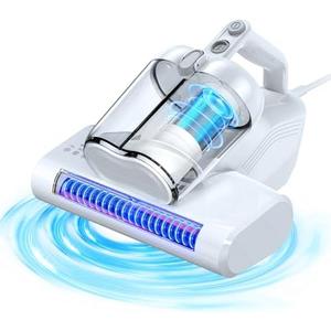JPHYLL Mattress Vacuum Cleaner, 16Kpa Bed Vacuum Cleaner with 253.7nm UV-C Light & 40000 RPM/Min Brushroll Rotation & Heating Tech, Widened Suction Port(Corded, 600W)