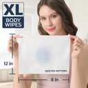60 XL Shower Wipes Body Wipes for Adults Bathing No Rinse 6 Packs of 10 Extra Moist Bath with Aloe & Vitamin E for Camping, Travel, Gym & Bedridden Care