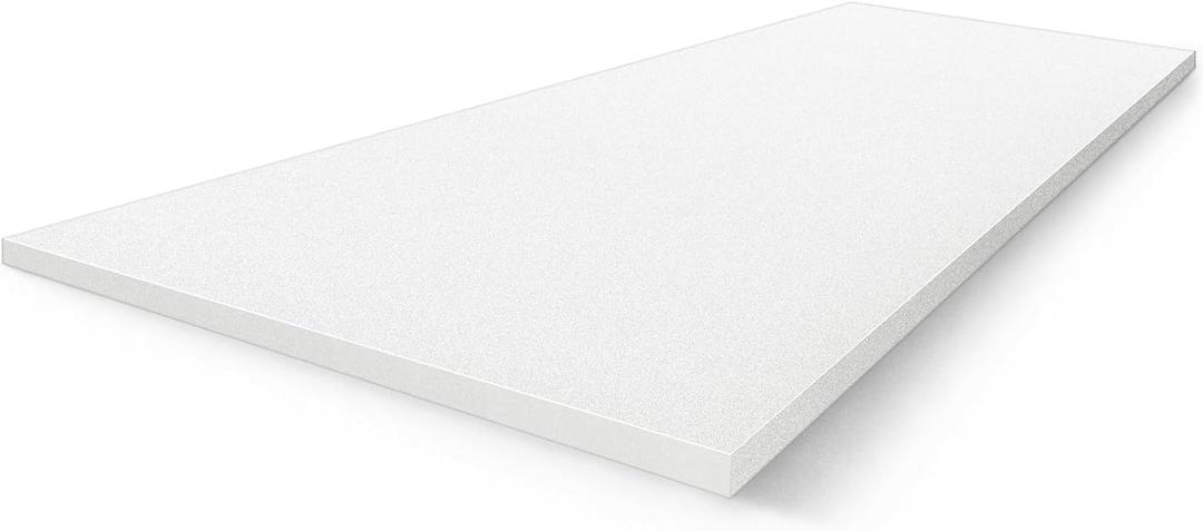 Amylove 1 Pack Polyurethane Foam 2/5" x 59" x 79" High Density Cushion Upholstery Foam Sheet for Seat Replacement DIY Projects Chairs Headboards Sofas Home (White)