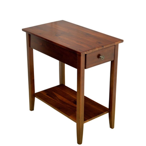 Fairway Avenue Home 2-Tier Solid Acacia Recliner Table with Drawer - Mahogany