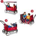 Radio Flyer Wagon for Kids, Baby Stroller, Outside Toys for Toddlers 1-3, Rolling Cart, Beach Cart with Wheels, Convertible Stroller Wagon for Kids Ages 1+ Years, Red