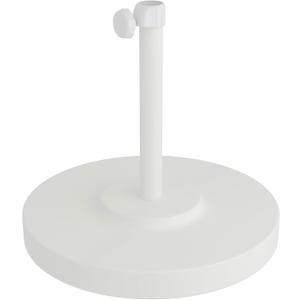 California Umbrella 50 lbs. Round Concrete Weighted Powdercoated Steel Umbrella Base, White Frame