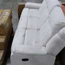 Lexicon Manual Double Reclining Sofa, Polished Microfiber Upholstered 3 Seater Manual Sofa Recliner for Living Room, Wall Hugger, Easy Assembly, Beige