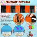 2 x 4 Packs Total 39 Feet Halloween Parade Floats for Trailer Car, Black Orange Foil Fringe Garland Tinsel Streamers Banner Table Skirts for Halloween Dia De Los Muertos Homecoming Birthday Party
