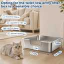 7.9'' High-Sided Low Entry Stainless Steel Cat Litter Box for Senior Cats