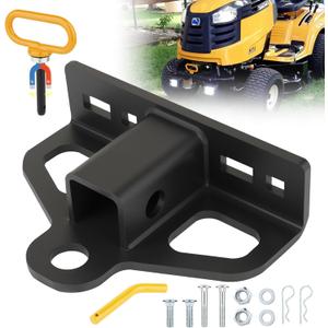 W&JWN Zero Turn Lawn Mower Hitch with 1-1/4" Receiver 6mm Thicker Heavy Duty Steel Lawn Mower Hitch with 1/2 inch Magnetic Trailer Hitch Pin & Orange 5/8" Hitch Pin & Clips