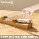 Bamboo In-Drawer Knife Block for 7 Knives(Not Included), Knife Drawer Organizer,Knife Holder Countertop,Block Knife Storage Organizer for Kitchen