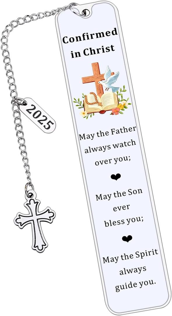 2 x 2025 Confirmation Gifts for Teen Girls Confirmation Gifts for Boys Inspirational Baptism Gift with Bible Verse for First Communion Religious Events Christian Confirmed in Christ Bookmark for Girls