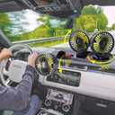 Triple-Head Fan for Car, Portable Car Fans for Vehicles Cars RV Vent with 360Rotation Cigarette Lighter Plug