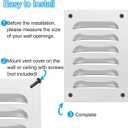 PATIKIL 8 x 6 Inch Aluminum Vent Cover, Screen Air Grille Ventilation Cover HVAC Louvered Grill for Home Kitchen Fireplace Wall Ceiling, Silver Tone
