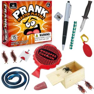 Wookidel Prank kit, 25 PCS Prank Stuff, Pranks for Kids Adults, Cool Funny Prank Gifts for April Fools Pranks, Birthday, Christmas
