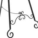 Deco 79 Metal Scroll Display Easel Large Adjustable 3 Tier Floor Standing Easel with Chain Support, Display Stand 21" x 22" x 46", Black