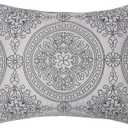 ELEGANT LIFE HOME 100% Cotton Medallion Embroidered Standard Pillow Sham 20 x 26 inches, Gray, 1 Piece