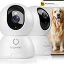 BoyKeep 2K Cameras for Home Security, 2-Pack Indoor Camera with Night Vision, Pet Camera Indoor with Phone App, Motion Detection, 2-Way Audio, Cloud/SD Card Storage, Compatible with Alexa