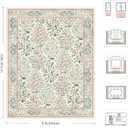 8x10 Area Rugs, Machine Washable Low Pile Floral Rugs for Living Room, Bedroom, Large Boho Area Rug with Non-Slip Backing for Dining Room(Pink Floral)