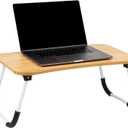 Mind Reader Lap Desk Laptop Stand, Bed Tray, Folding Legs, Couch Table, Portable, MDF, 23.25" L x 13.75" W x 10.5" H, Beige