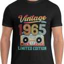 Limited Edition 1965 Shirt for Men, Funny Cotton Vintage 60th Birthday T-Shirts