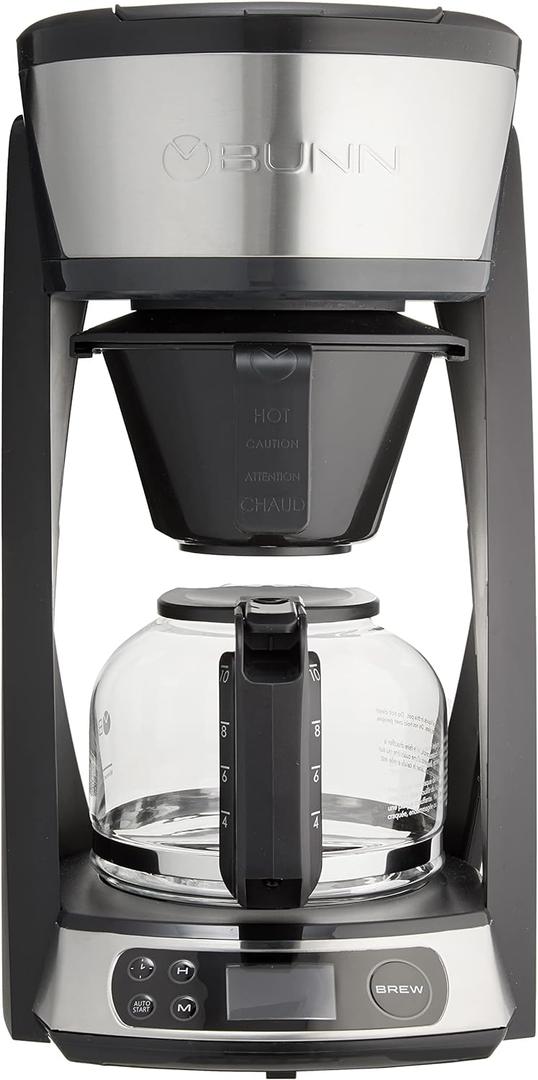 BUNN HB Heat N Brew Programmable Coffee Maker, 10 cup, Stainless Steel, 46500.0003