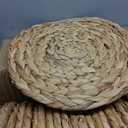 50 Set 13 Inch Round Woven Placemats with Pearl & Rhinestone Napkin Rings