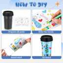 Set of 48 Father's Day DIY Color Your Own Cups 10 oz Coloring Cups Color Your Own Plastic Mugs for Adults Party Favors Crafts Home Activities Father Gifts