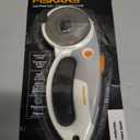 Fiskars 60mm Rotary Cutter for Fabric with Ergonomic Loop Grip And Comfort Handle, Titanium Rotary Fabric Cutter for Thick Materials, Easy and Safe Blade Change, Sewing Supplies and Quilting Tools