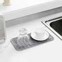 Pack of 4, Silicone Dish Drying Mat, Heat-Resistant Silicone Mat, Non-Slip Easy Clean Sink Mat for Kitchen Counter, Sink, Refrigerator, or Drawer Liner - Eco-Friendly and Durable Design, Grey 12*6inch