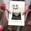 3 x Funny Valentine's Day Card: 'You're Just My Type'Favorite Love Story, Anniversary greeting cards, typrewriter, Love blank card, Birthday card for boyfriend, husband, wife (DTK-247)