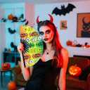 13Inch Large Popping Fans for LINE Dancing Boots Ground Hand Fan Foldable for Women Dances, Music, Festiva,L Gift,Rave,Party