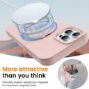 Liquid Silicone Case for iPhone 16 Pro Max with Magnetic Ring Stand, Military Grade Shockproof Protection, Anti-Scratch Microfiber Lining Covers for iPhone 16 Pro Max, Pink