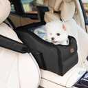 Dog Car Seat, Center Console Car Seat for Small Pets, Portable Booster Seat, Puppy Carrier Travel Backpack Includes Safety Tether for Pets Up to 15 lbs(Black)