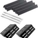 Porcelain-Enameled Flavorizer Bar and Heat Deflector, Stainless Steel Burner Tube Kit Replacement Part for Weber Genesis 300 Series E310 E320 E330 S310 S320 S330 EP310 EP320 EP330 CEP310 CEP320 CEP330