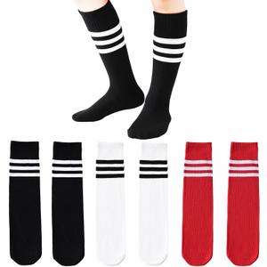 Kids Soccer Socks-Toddler Striped Knee High Socks for Girls Boys,Cotton Athletic Baseball Softball Tube Sock